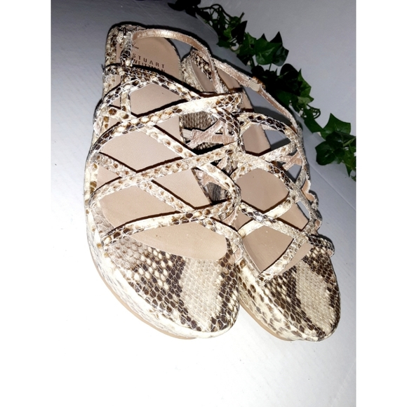 Stuart Weitzman Snake Print Strappy Slingback Wedg - Picture 15 of 16